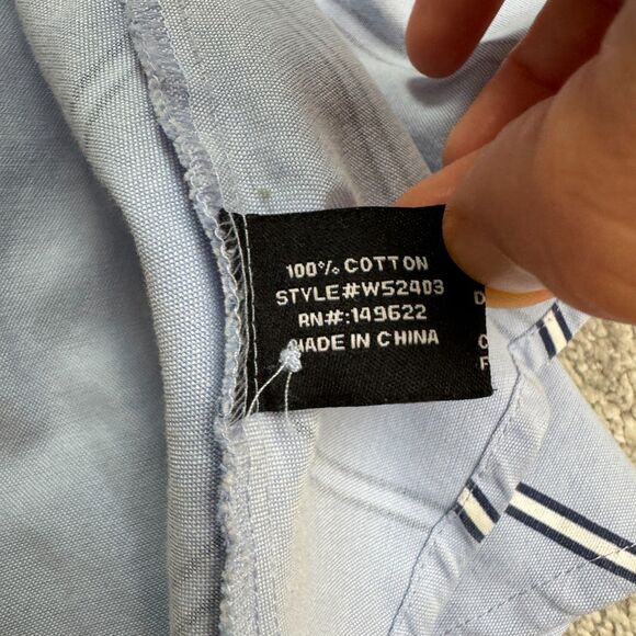 Walter Baker Hi-Lo Tunic Button Down Shirt Womens Medium Blue Cotton Casual Top - Picture 9 of 15